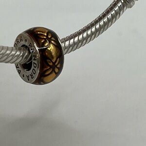 Pandora Copper/Brown Floral Charm
